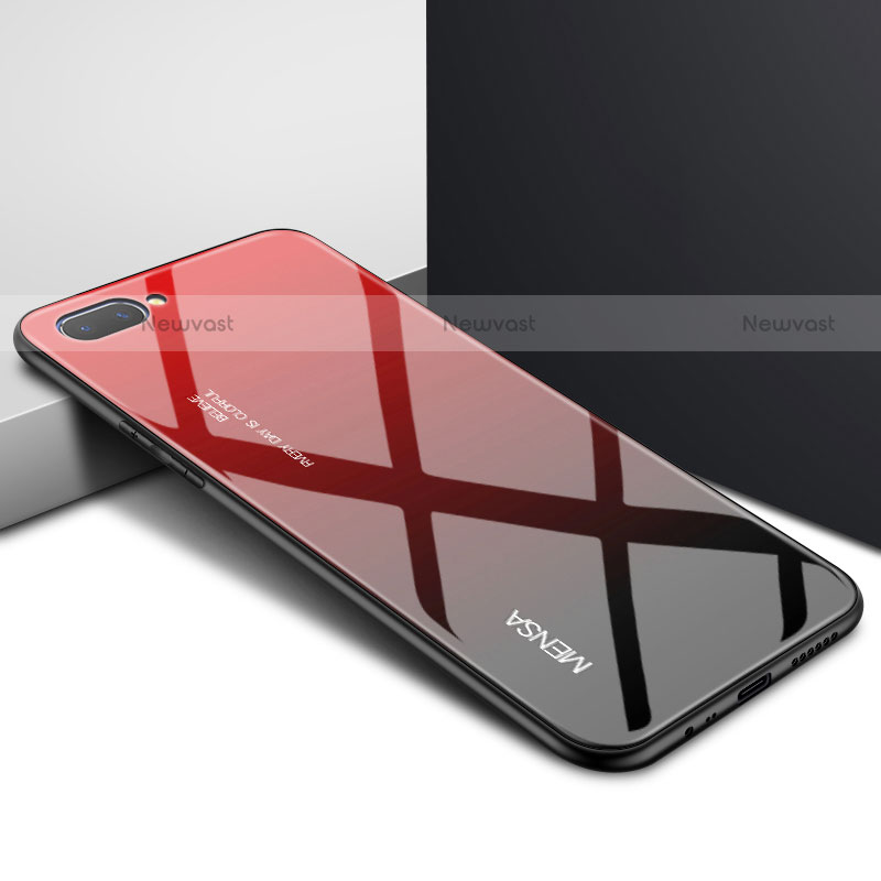 Silicone Frame Mirror Case Cover for Oppo AX5 Red