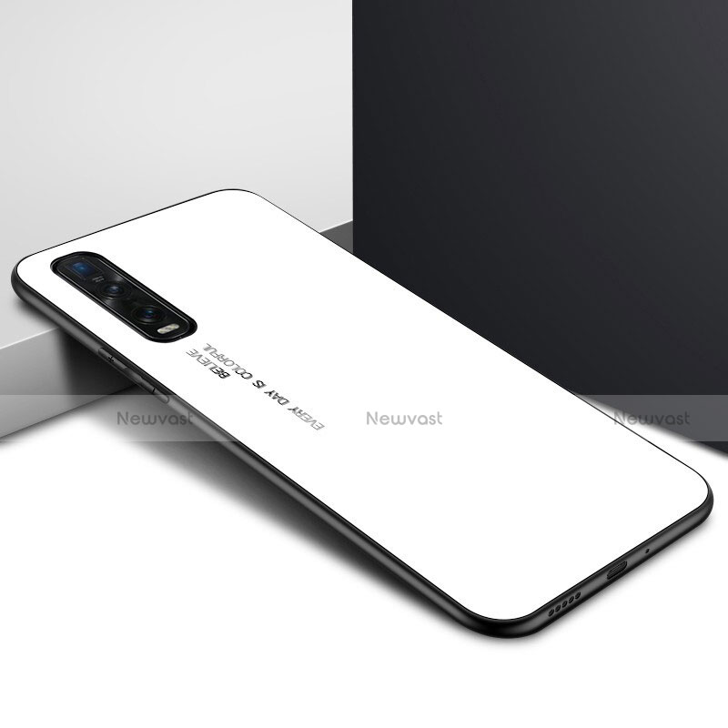 Silicone Frame Mirror Case Cover for Oppo Find X2 White