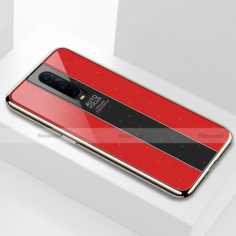 Silicone Frame Mirror Case Cover for Oppo R17 Pro Red