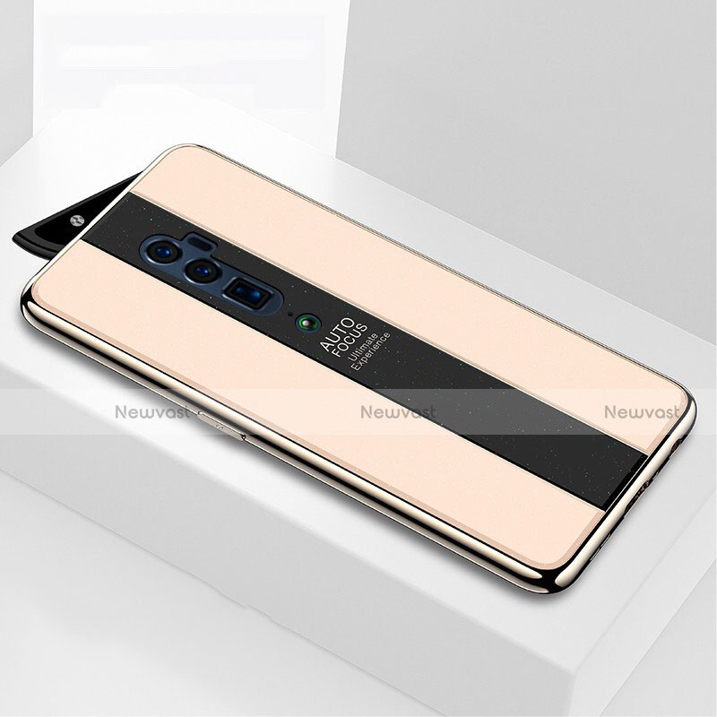 Silicone Frame Mirror Case Cover for Oppo Reno 10X Zoom Gold