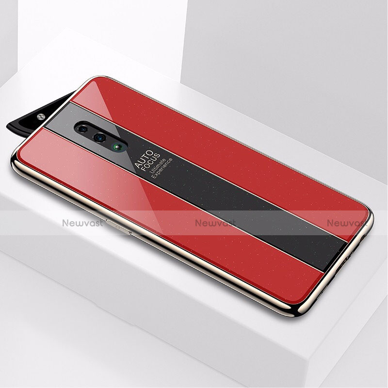 Silicone Frame Mirror Case Cover for Oppo Reno Red