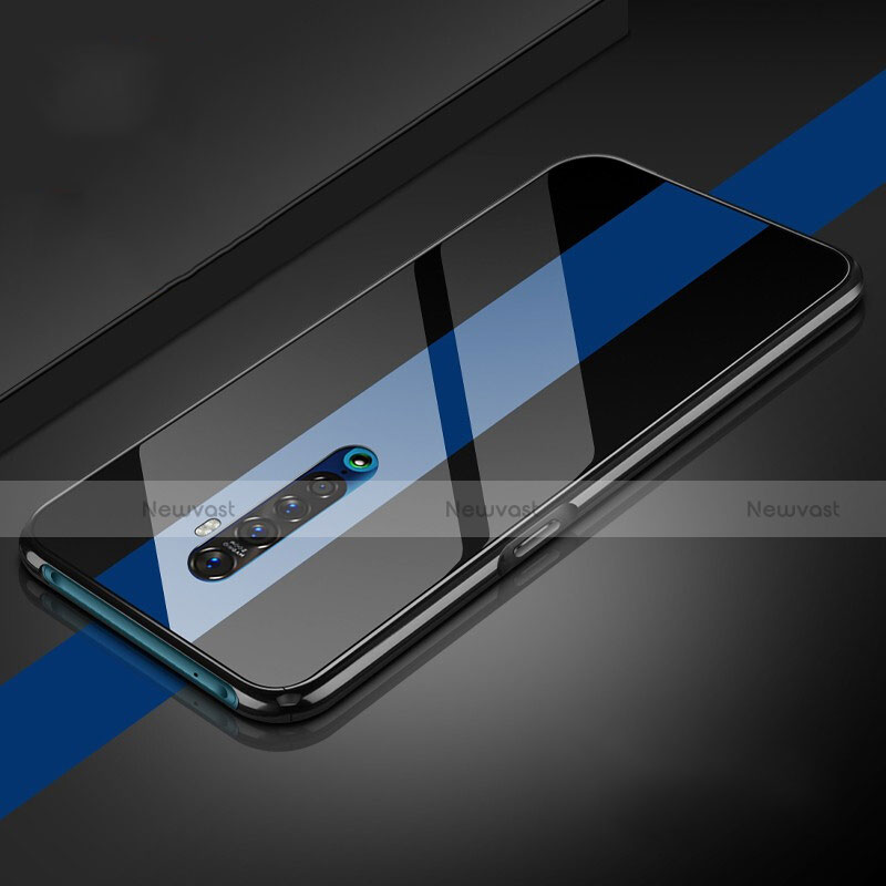 Silicone Frame Mirror Case Cover for Oppo Reno2 Blue