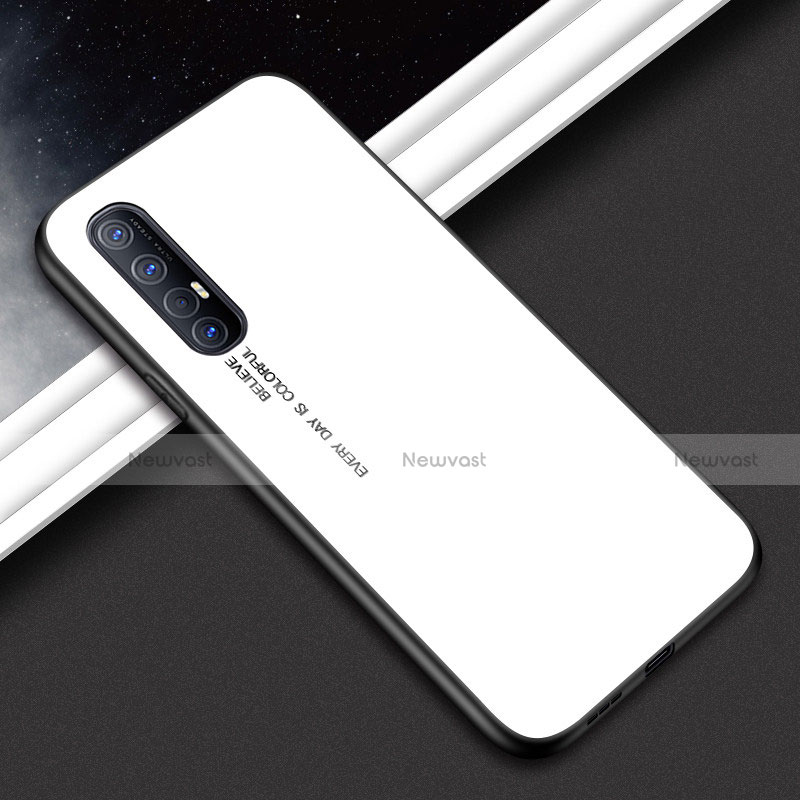 Silicone Frame Mirror Case Cover for Oppo Reno3 Pro White