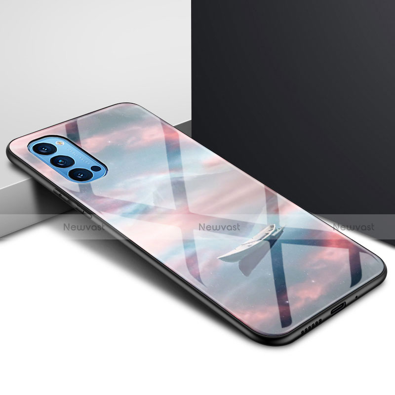 Silicone Frame Mirror Case Cover for Oppo Reno4 5G Mixed