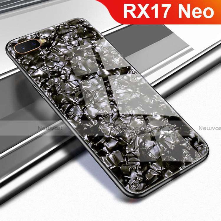 Silicone Frame Mirror Case Cover for Oppo RX17 Neo Black