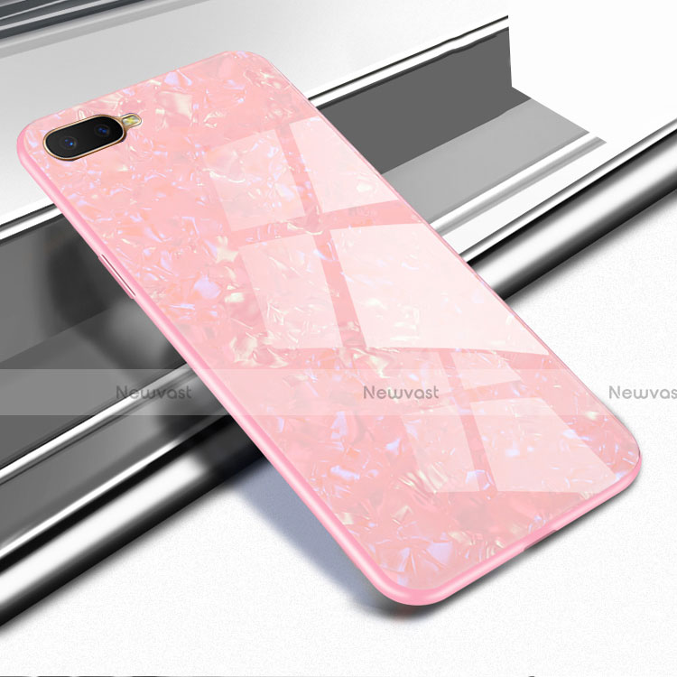 Silicone Frame Mirror Case Cover for Oppo RX17 Neo Rose Gold