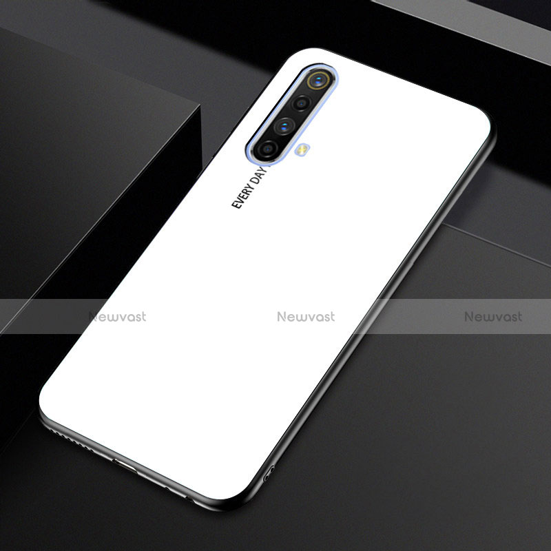 Silicone Frame Mirror Case Cover for Realme X50 5G White