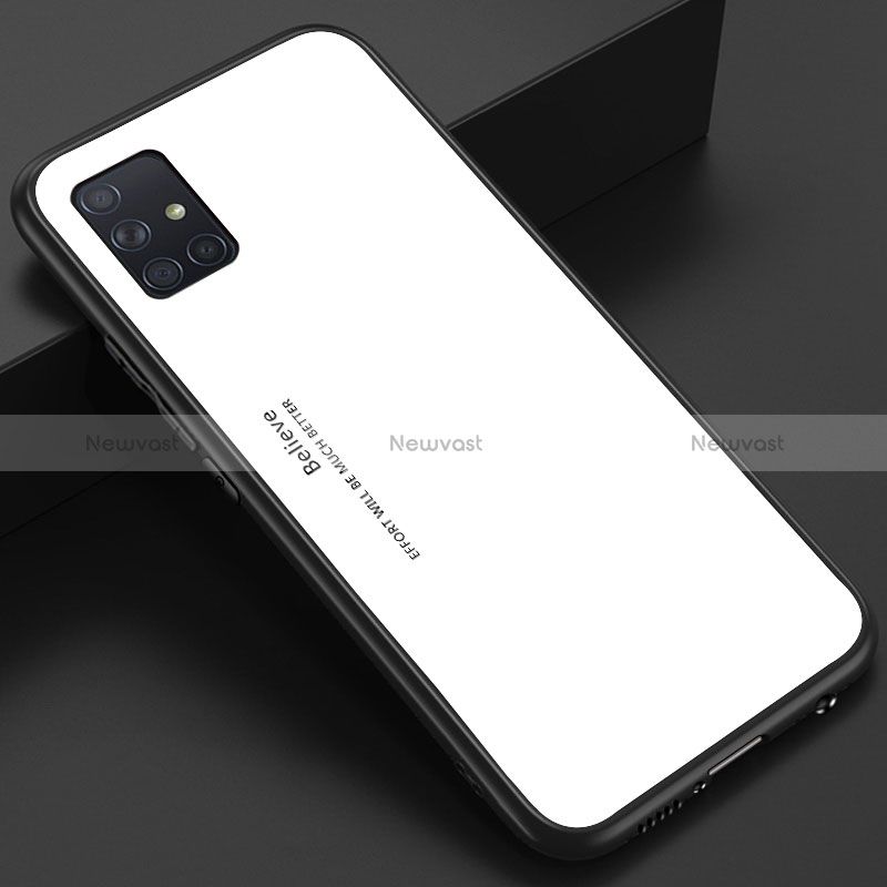 Silicone Frame Mirror Case Cover for Samsung Galaxy M40S White