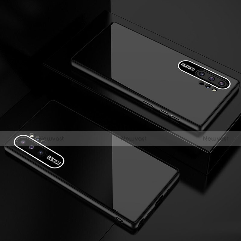 Silicone Frame Mirror Case Cover for Samsung Galaxy Note 10 Plus 5G Black