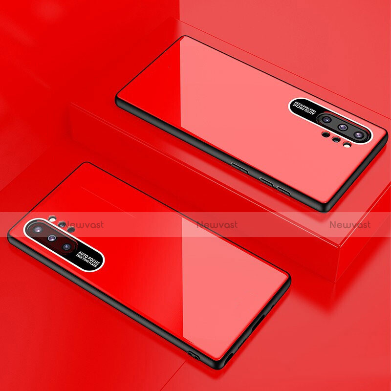 Silicone Frame Mirror Case Cover for Samsung Galaxy Note 10 Plus Red