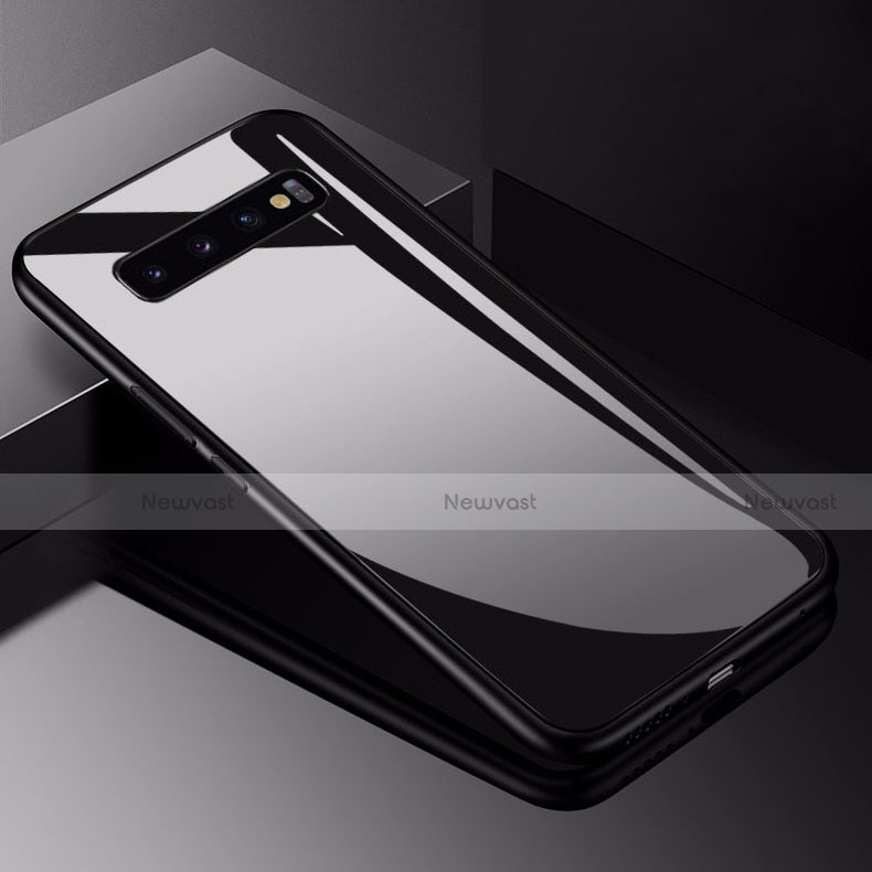 Silicone Frame Mirror Case Cover for Samsung Galaxy S10 5G Black