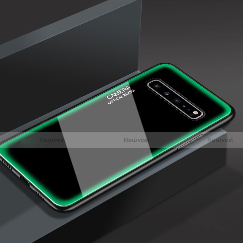 Silicone Frame Mirror Case Cover for Samsung Galaxy S10 5G SM-G977B Green