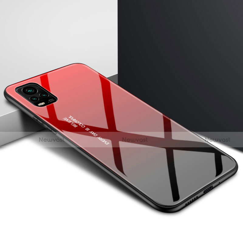 Silicone Frame Mirror Case Cover for Vivo V20 Pro 5G Red