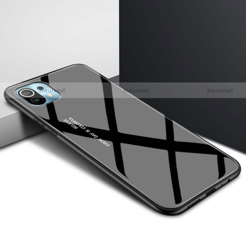 Silicone Frame Mirror Case Cover for Xiaomi Mi 11 Lite 5G Black
