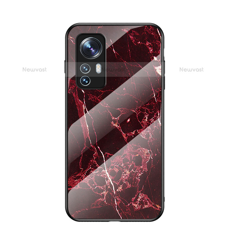 Silicone Frame Mirror Case Cover for Xiaomi Mi 12 Pro 5G Red