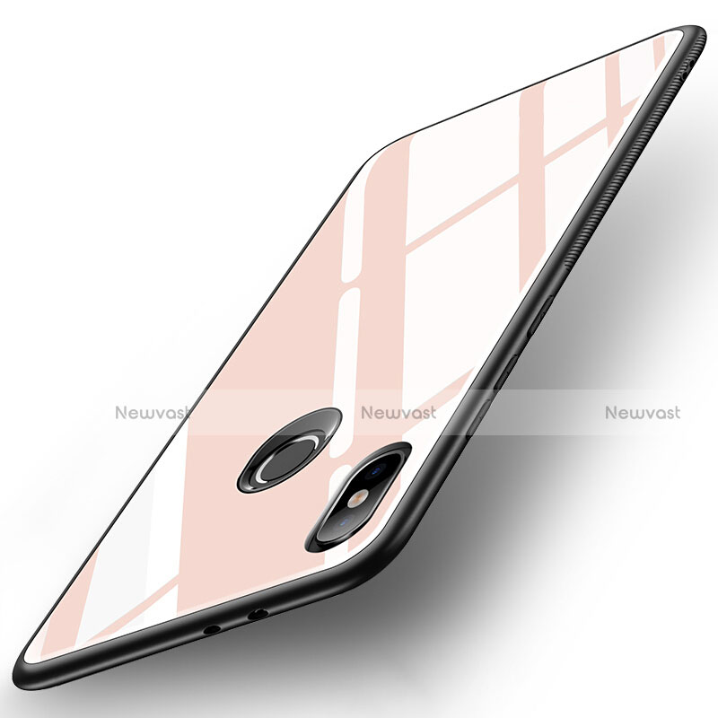 Silicone Frame Mirror Case Cover for Xiaomi Mi 6X Rose Gold