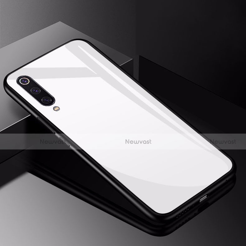 Silicone Frame Mirror Case Cover for Xiaomi Mi 9 Lite White