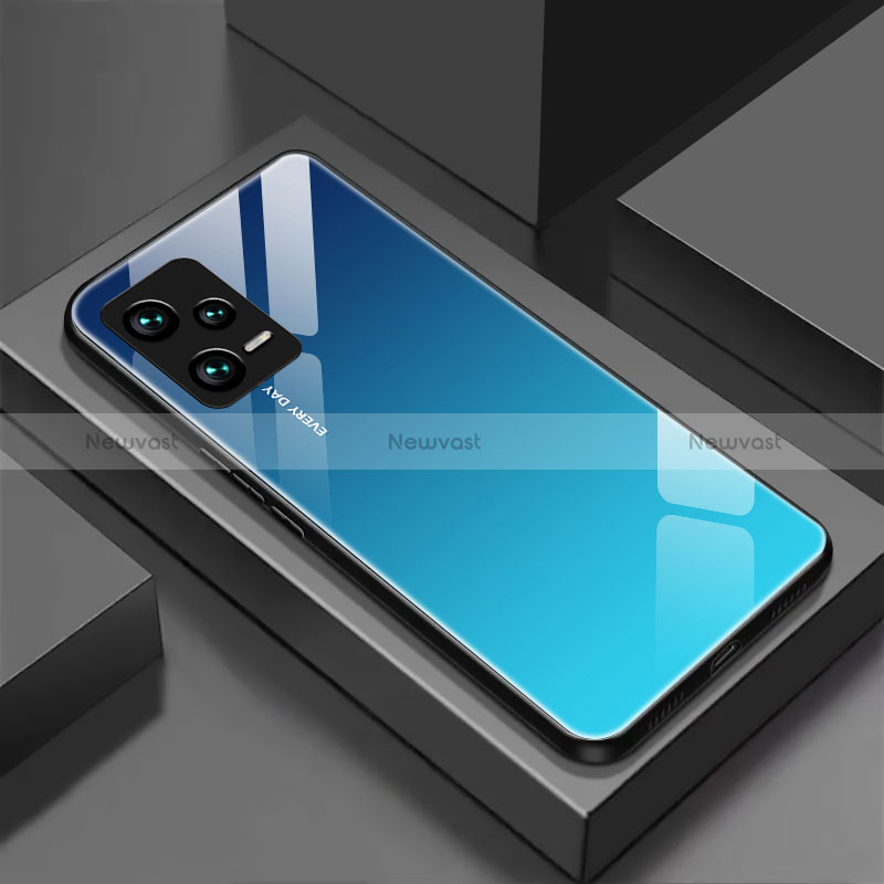 Silicone Frame Mirror Case Cover for Xiaomi Poco X5 5G Blue