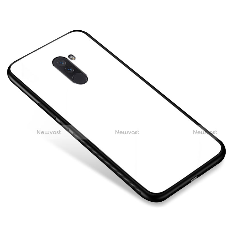 Silicone Frame Mirror Case Cover for Xiaomi Pocophone F1 White