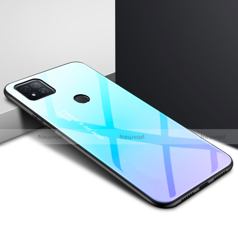 Silicone Frame Mirror Case Cover for Xiaomi Redmi 9 India Sky Blue