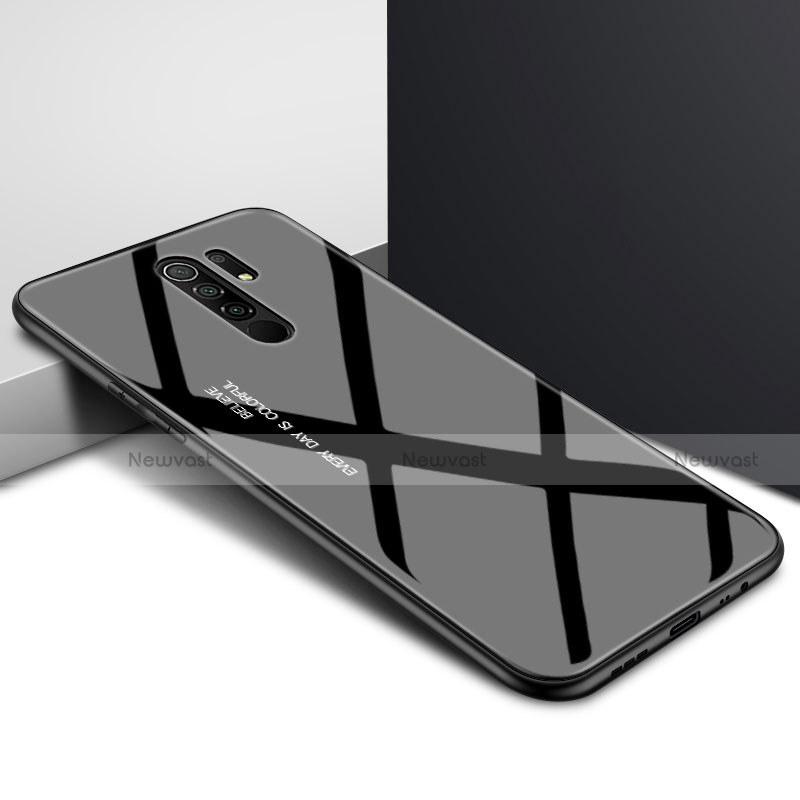 Silicone Frame Mirror Case Cover for Xiaomi Redmi 9 Prime India Black