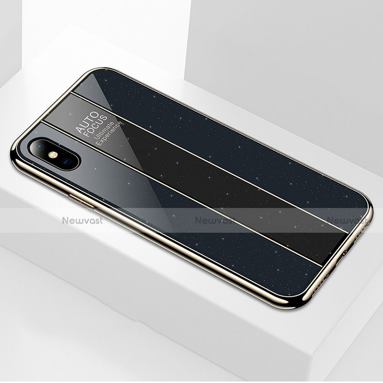 Silicone Frame Mirror Case Cover M01 for Apple iPhone X Black