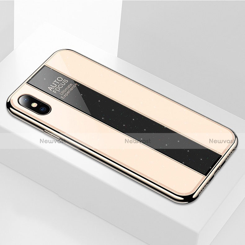 Silicone Frame Mirror Case Cover M01 for Apple iPhone X Gold