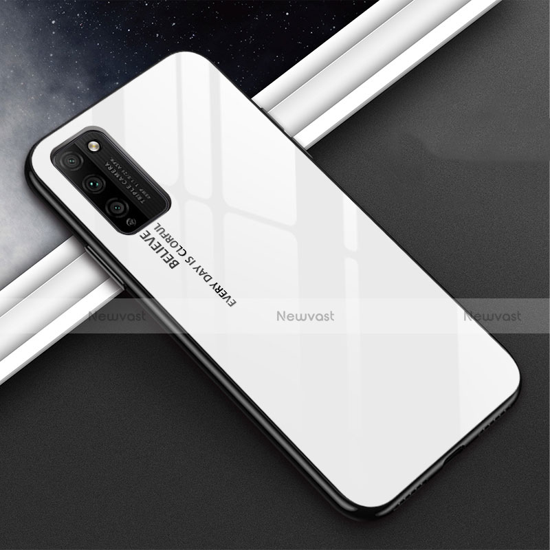 Silicone Frame Mirror Case Cover M01 for Huawei Honor 30 Lite 5G White