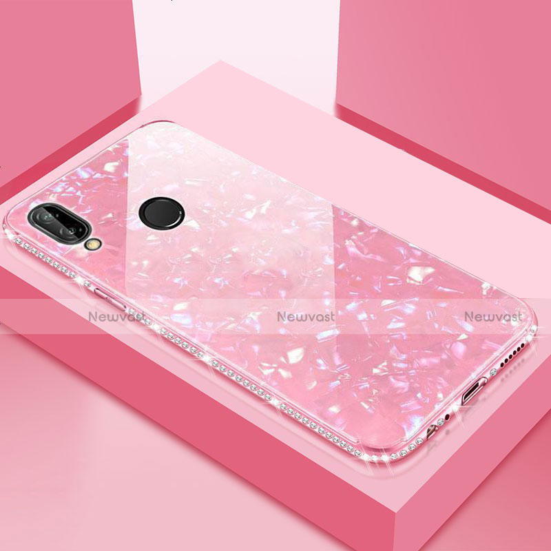 Silicone Frame Mirror Case Cover M01 for Huawei Honor 8X Pink