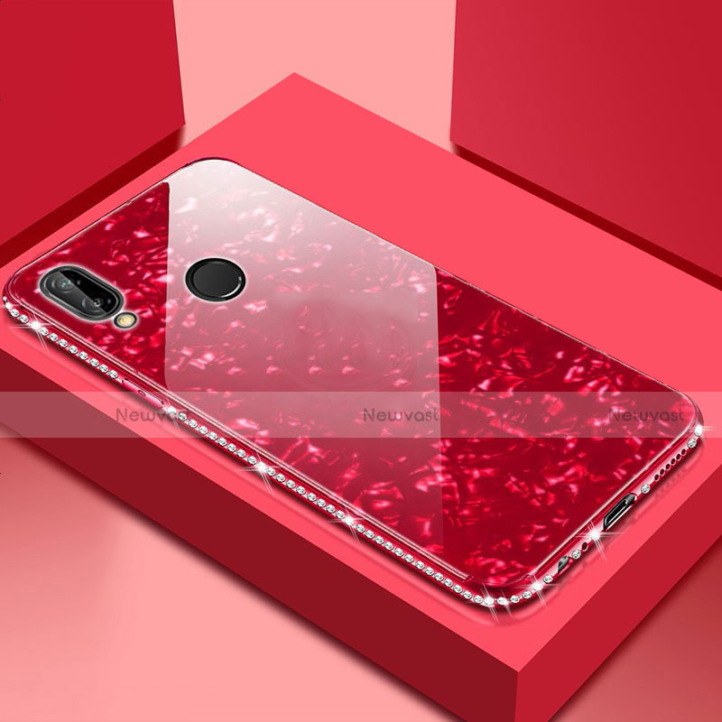 Silicone Frame Mirror Case Cover M01 for Huawei Honor 8X Red