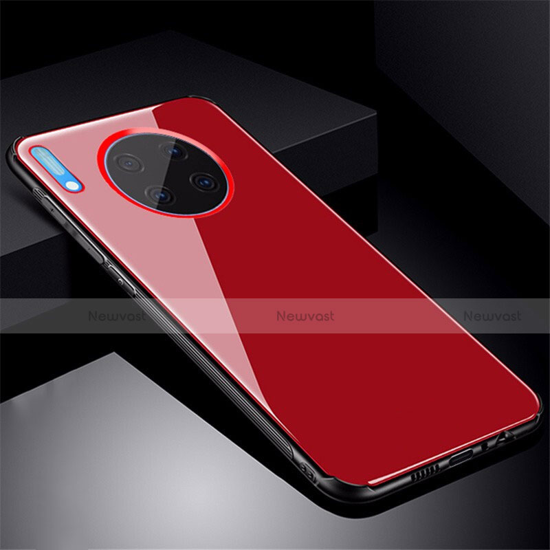 Silicone Frame Mirror Case Cover M01 for Huawei Mate 30 5G Red