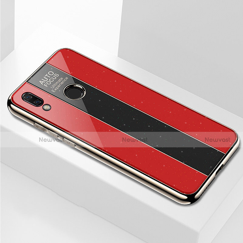 Silicone Frame Mirror Case Cover M01 for Huawei P Smart+ Plus Red