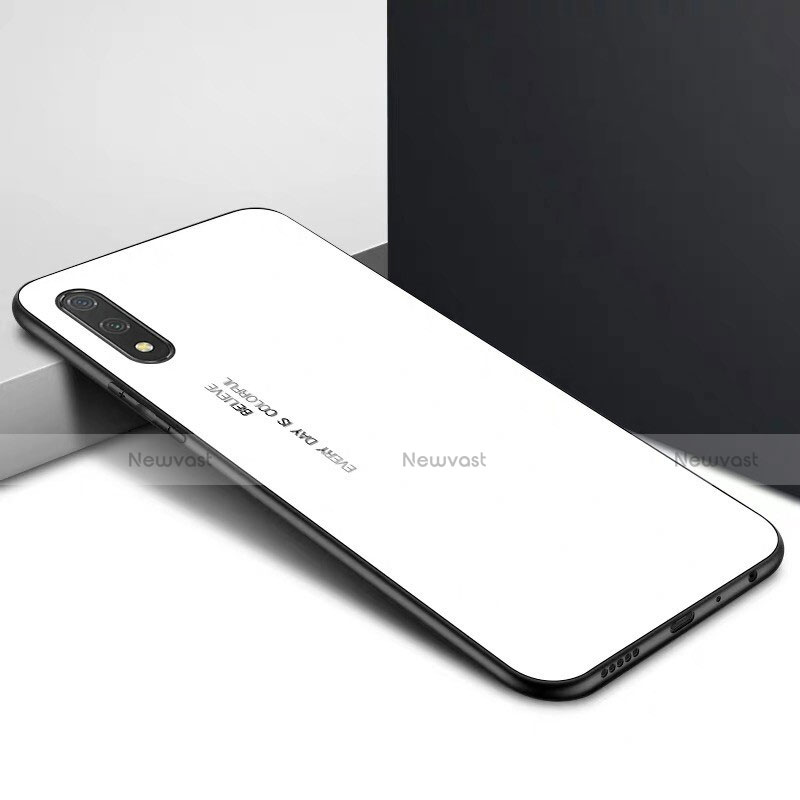 Silicone Frame Mirror Case Cover M01 for Huawei P Smart Z (2019) White