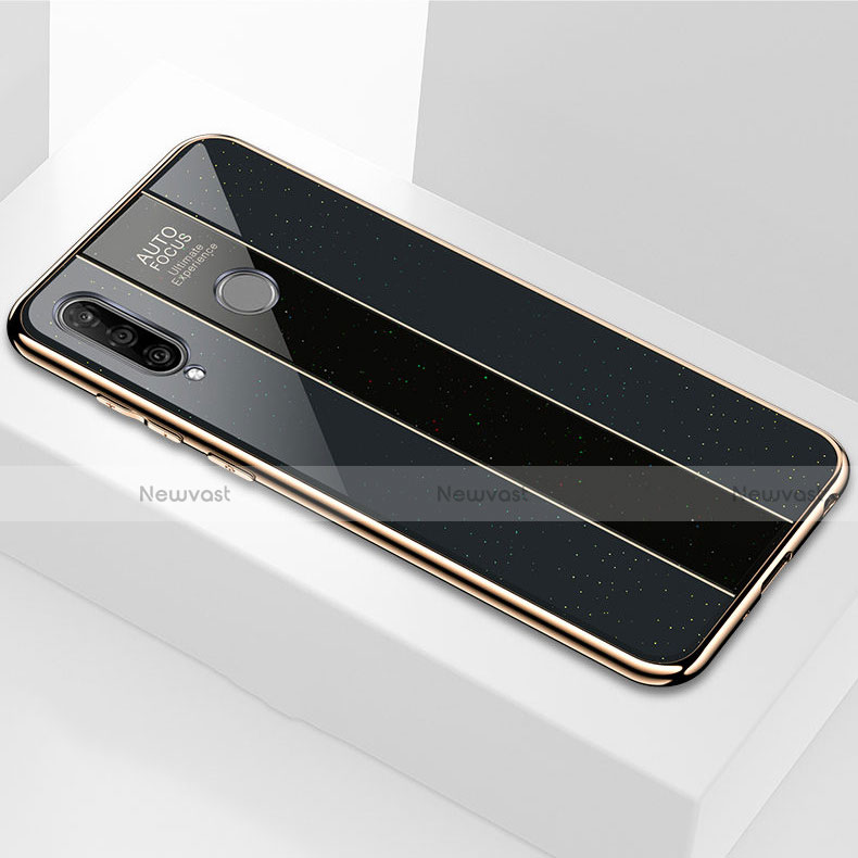 Silicone Frame Mirror Case Cover M01 for Huawei P30 Lite XL Black