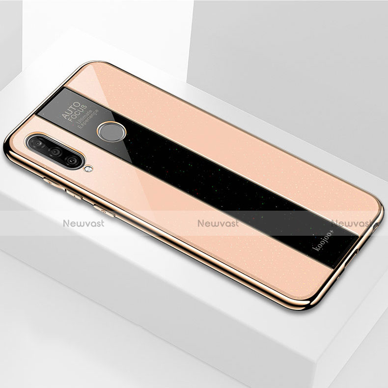 Silicone Frame Mirror Case Cover M01 for Huawei P30 Lite XL Gold