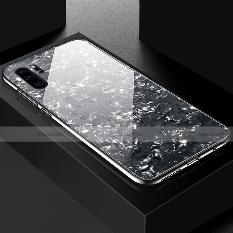 Silicone Frame Mirror Case Cover M01 for Huawei P30 Pro Black