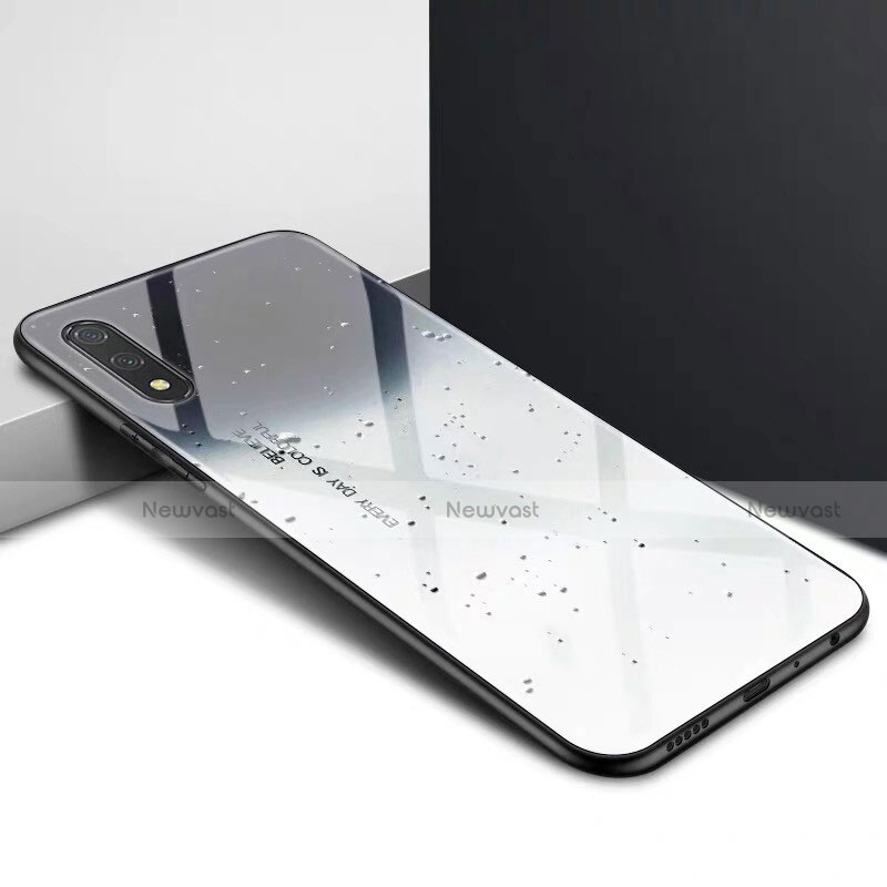 Silicone Frame Mirror Case Cover M01 for Huawei Y9 Prime (2019) Gray