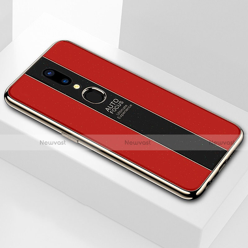 Silicone Frame Mirror Case Cover M01 for Oppo A9 Red