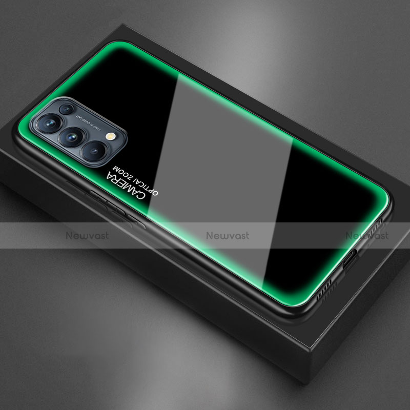 Silicone Frame Mirror Case Cover M01 for Oppo Find X3 Lite 5G Green