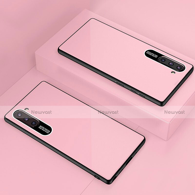 Silicone Frame Mirror Case Cover M01 for Samsung Galaxy Note 10 Rose Gold