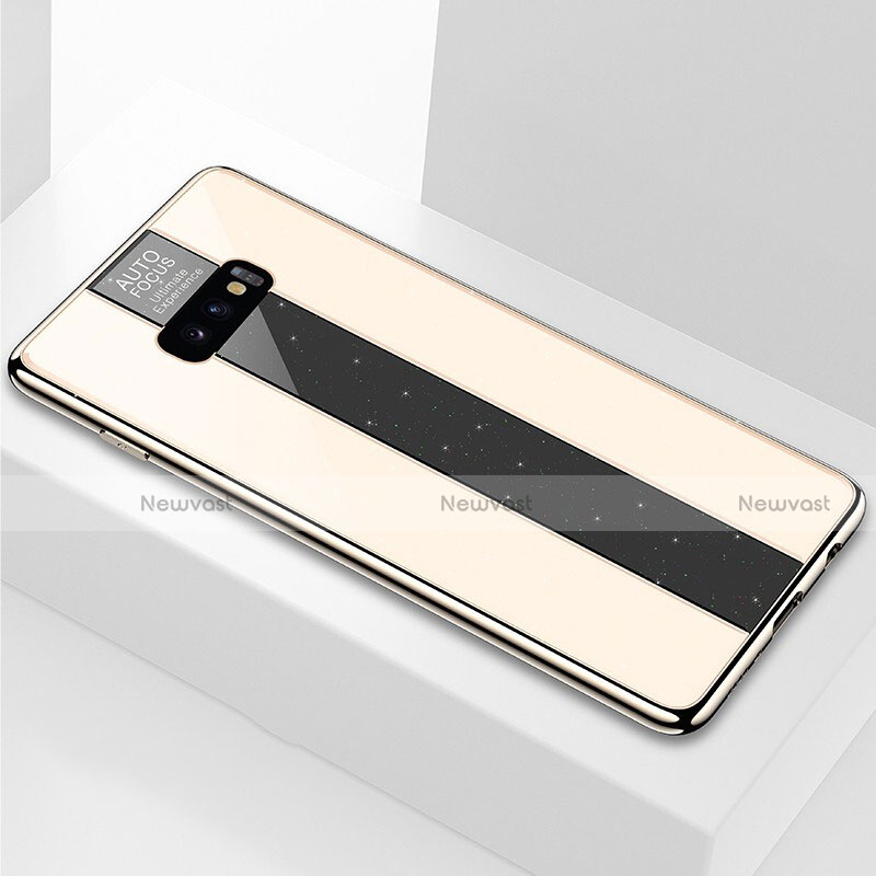 Silicone Frame Mirror Case Cover M01 for Samsung Galaxy S10e Gold