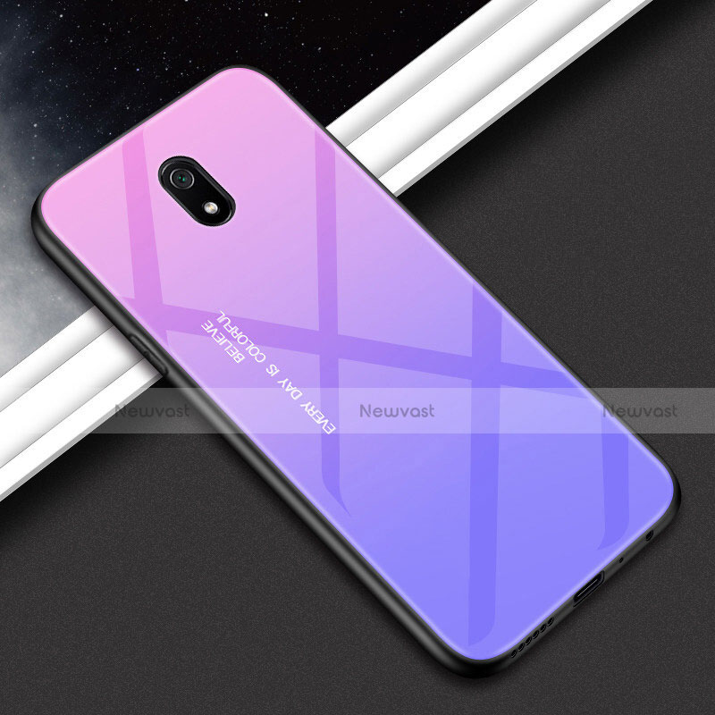 Silicone Frame Mirror Case Cover M01 for Xiaomi Redmi 8A Purple