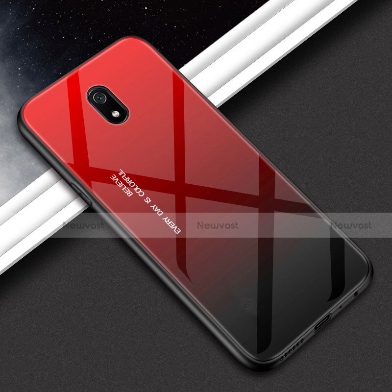 Silicone Frame Mirror Case Cover M01 for Xiaomi Redmi 8A Red