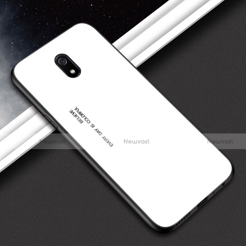 Silicone Frame Mirror Case Cover M01 for Xiaomi Redmi 8A White