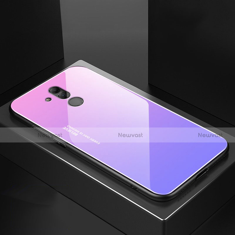 Silicone Frame Mirror Case Cover M02 for Huawei Mate 20 Lite Purple