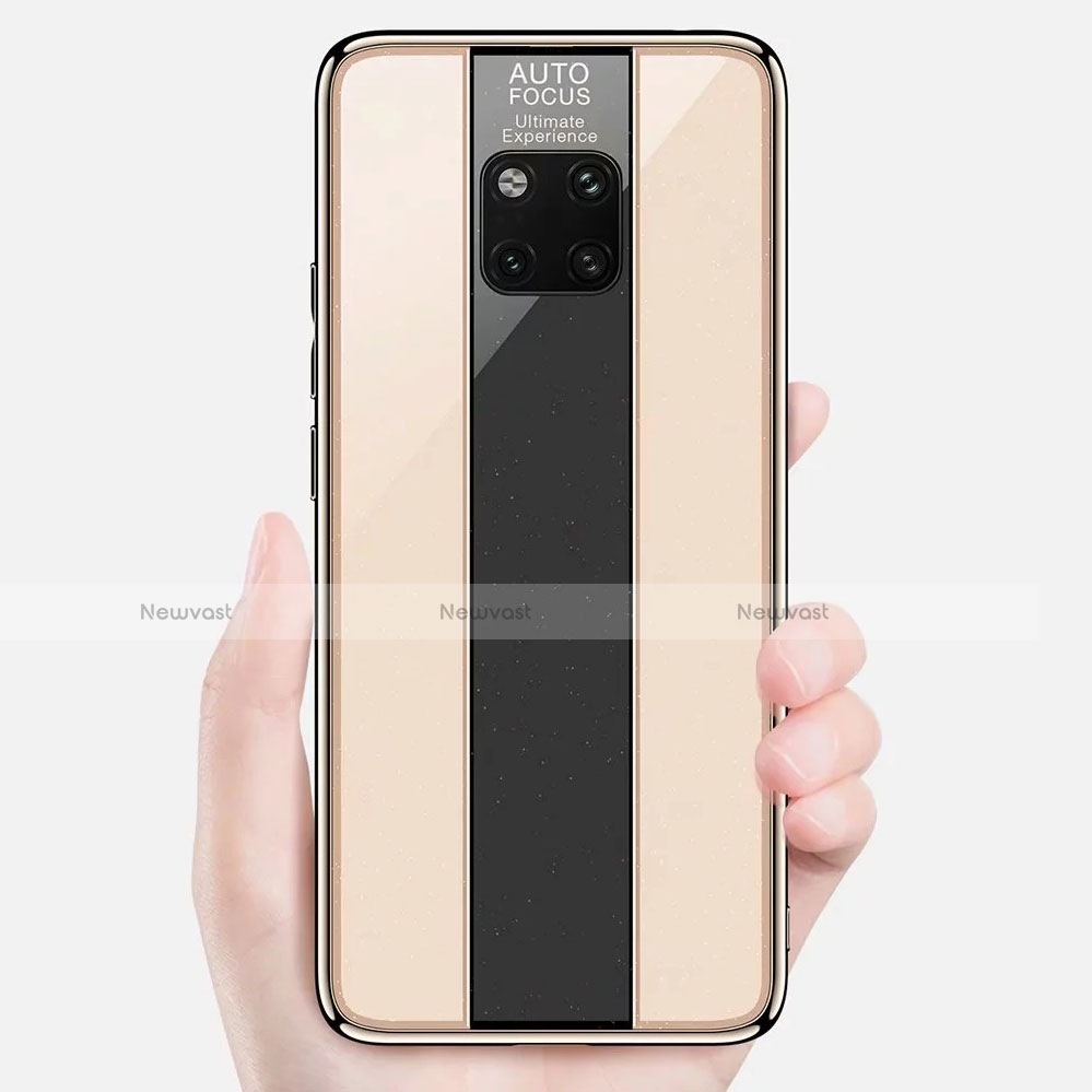 Silicone Frame Mirror Case Cover M02 for Huawei Mate 20 Pro Gold