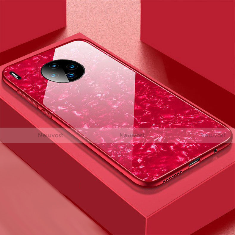 Silicone Frame Mirror Case Cover M02 for Huawei Mate 30 5G Red