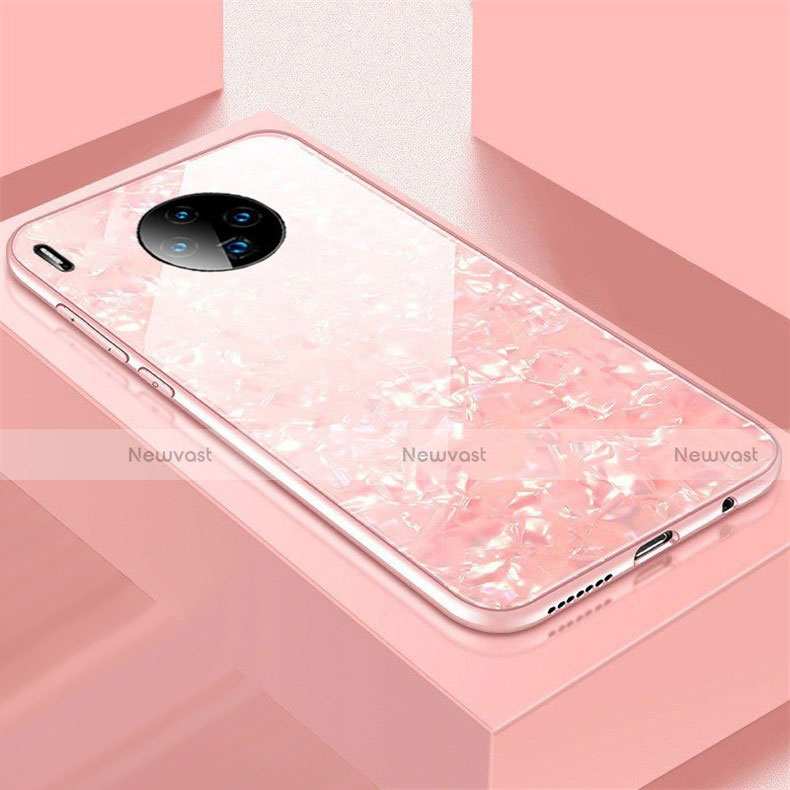 Silicone Frame Mirror Case Cover M02 for Huawei Mate 30 5G Rose Gold