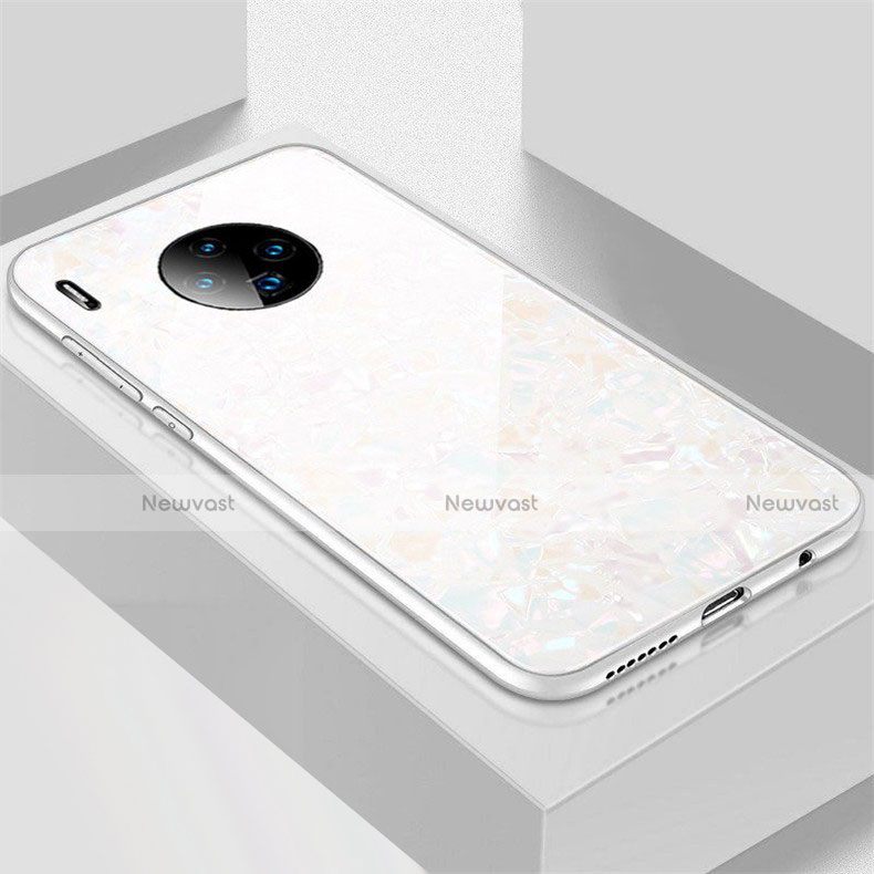 Silicone Frame Mirror Case Cover M02 for Huawei Mate 30 White