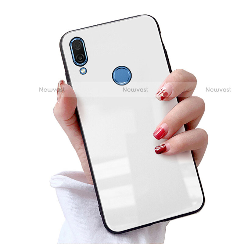 Silicone Frame Mirror Case Cover M02 for Huawei P20 Lite White